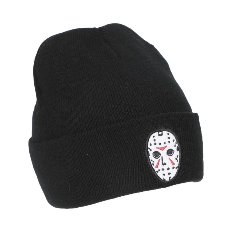 Men's Jason Mask Embroidery On Acrylic Knit Standard Cuff Beanie