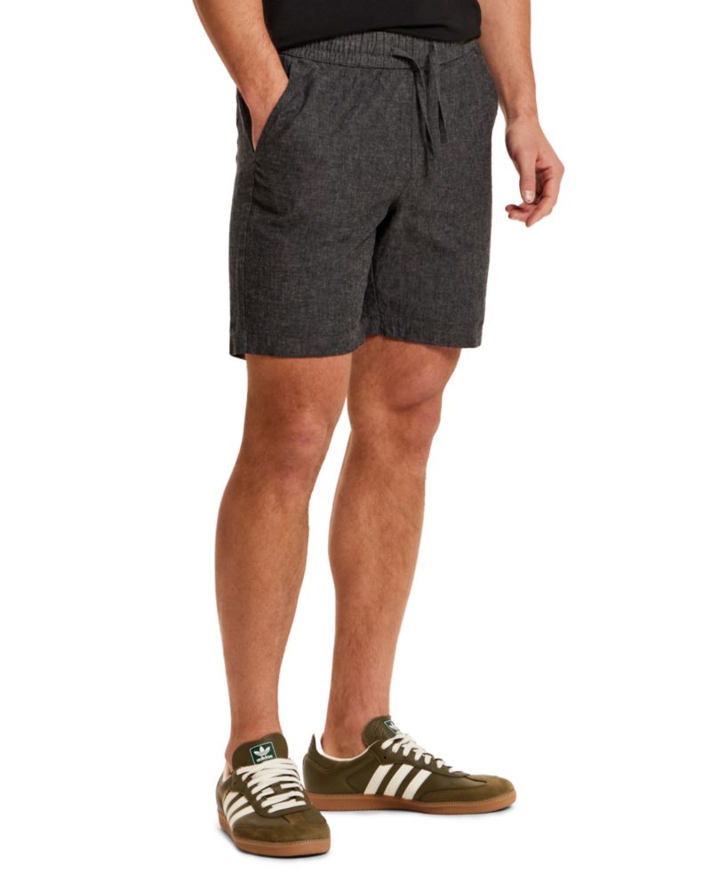 Men's Chambray Drawstring Stripe Shorts