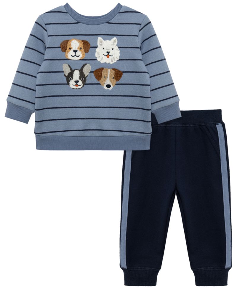 Baby Boys' Puppy Graphic Sweatshirt and Pants, 2-Piece Set