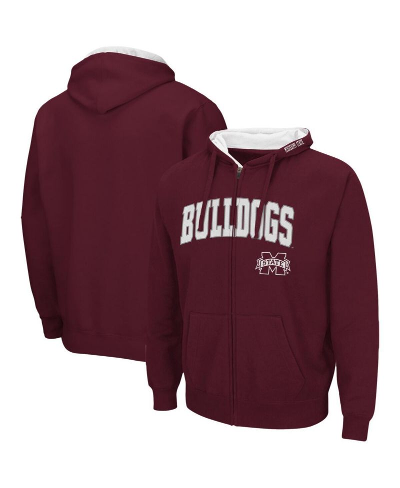 Men's Maroon Mississippi State Bulldogs Arch Logo 3.0 Full-Zip Hoodie