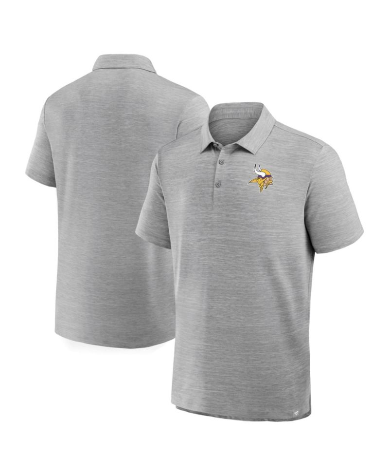 Men's Heather Gray Minnesota Vikings Clutch Polo Shirt