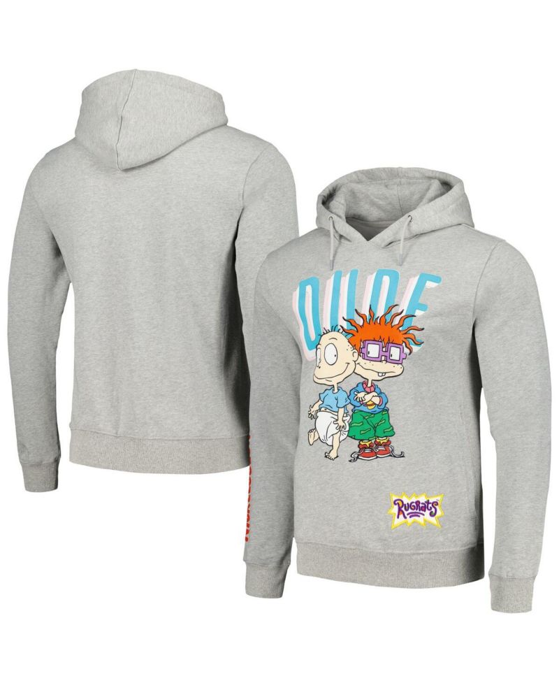 Men's Heather Gray Rugrats Graphic Pullover Hoodie