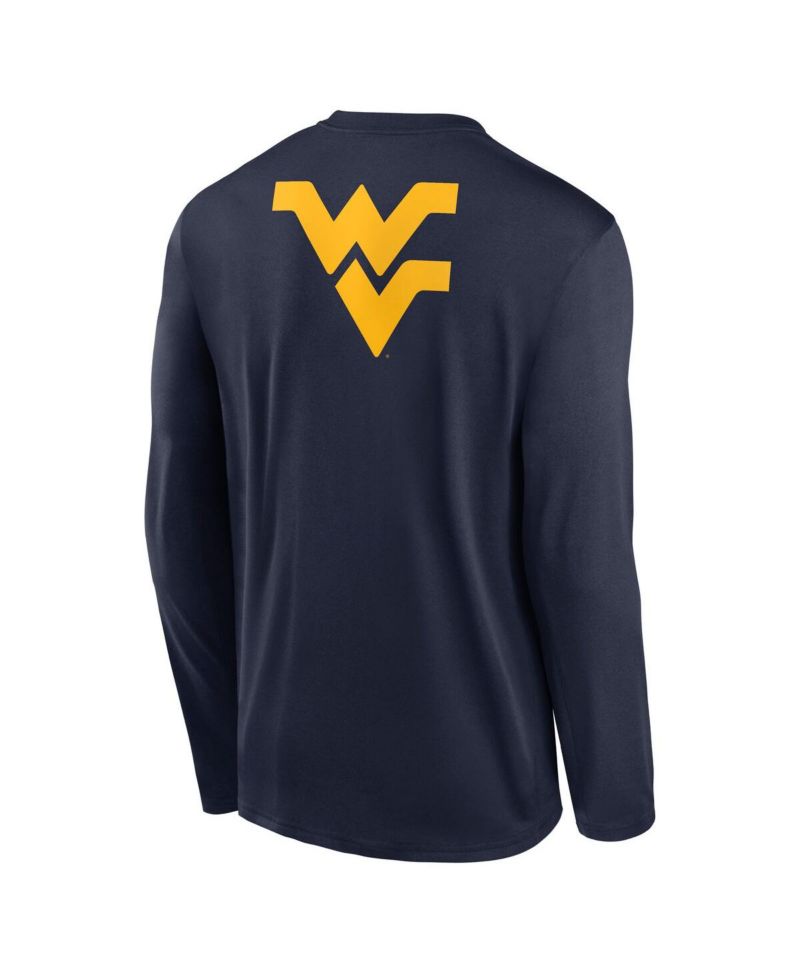 Men's Navy West Virginia Mountaineers Primetime Campus 2-Hit Legend Long Sleeve T-Shirt