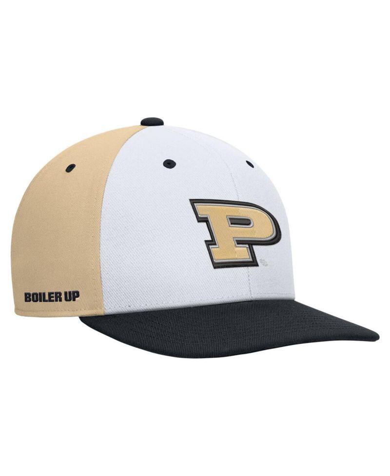 Men's White/Gold Purdue Boilermakers Pro Performance Snapback Hat