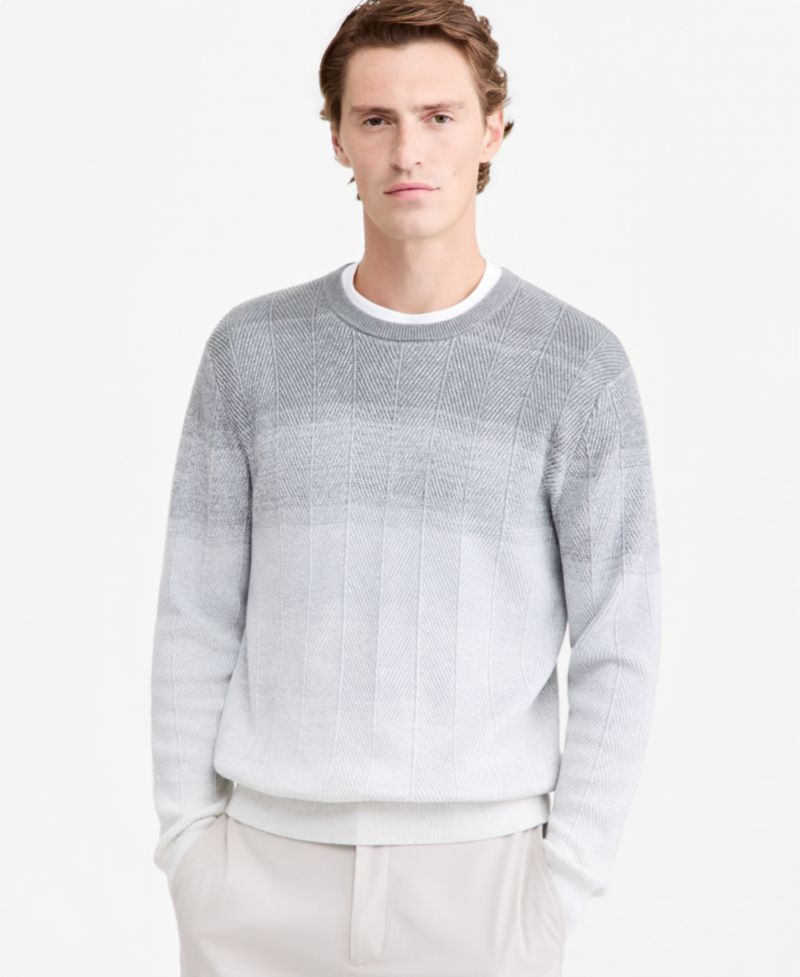Men's Herr Cotton Gradient-Stripe Crewneck Sweater, Macy's Exclusive