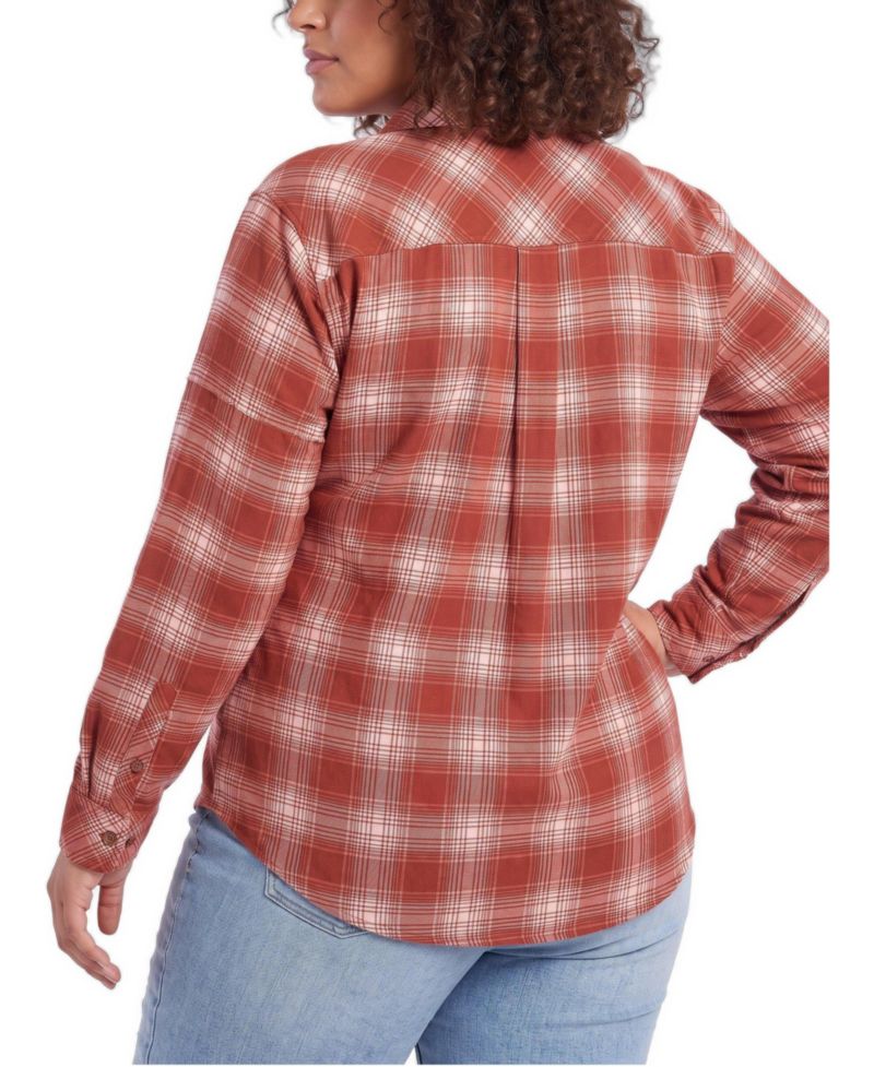 Plus Size Lizzie Slim-Fit Plaid Button-Up Shirt