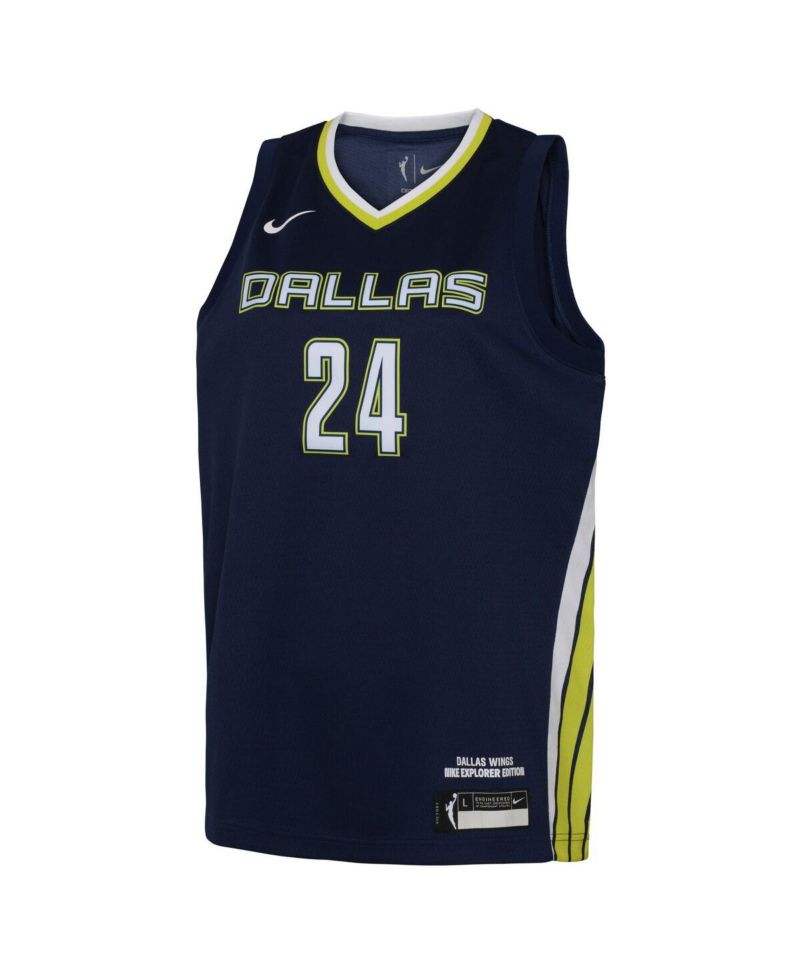 Big Boys and Girls Arike Ogunbowale Navy Dallas Wings 2021 Explorer Edition Victory Player Jersey