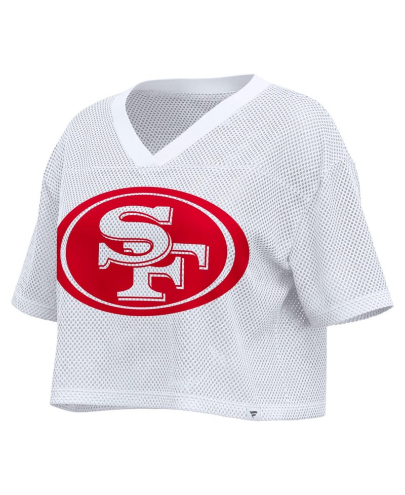 Women's San Francisco 49ers Oversized Mesh V-Neck Short-Sleeve Jersey