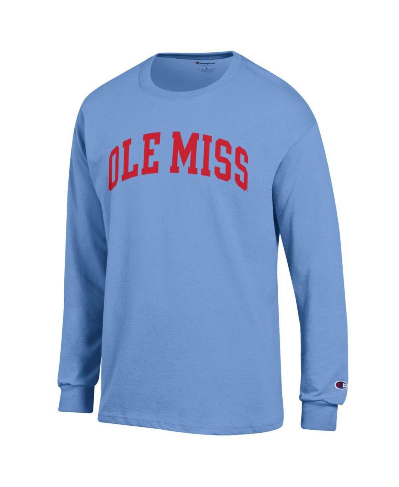 Men's Navy Ole Miss Rebels Basic Arch Long Sleeve T-Shirt