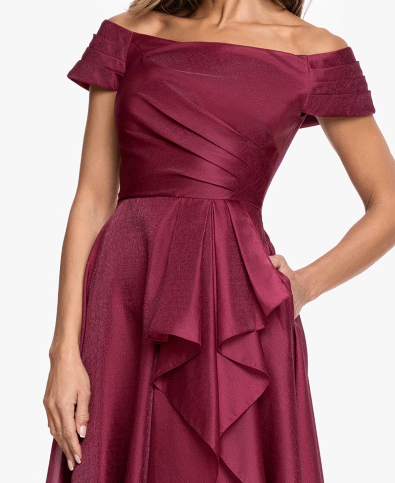 Women's Embroidered Floral Off-The-Shoulder Ball Gown
