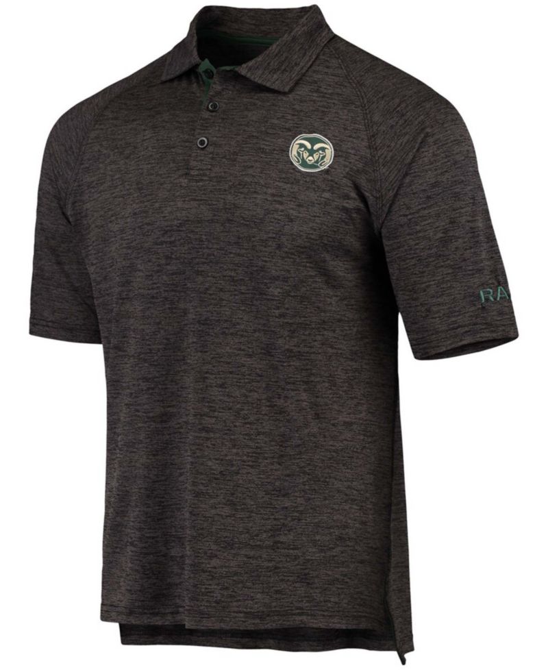 Men's Heathered Black Colorado State Rams Logo Down Swing Polo