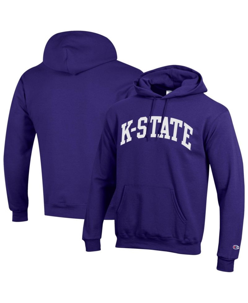 Men's Purple Kansas State Wildcats Basic Arch Fleece Pullover Hoodie