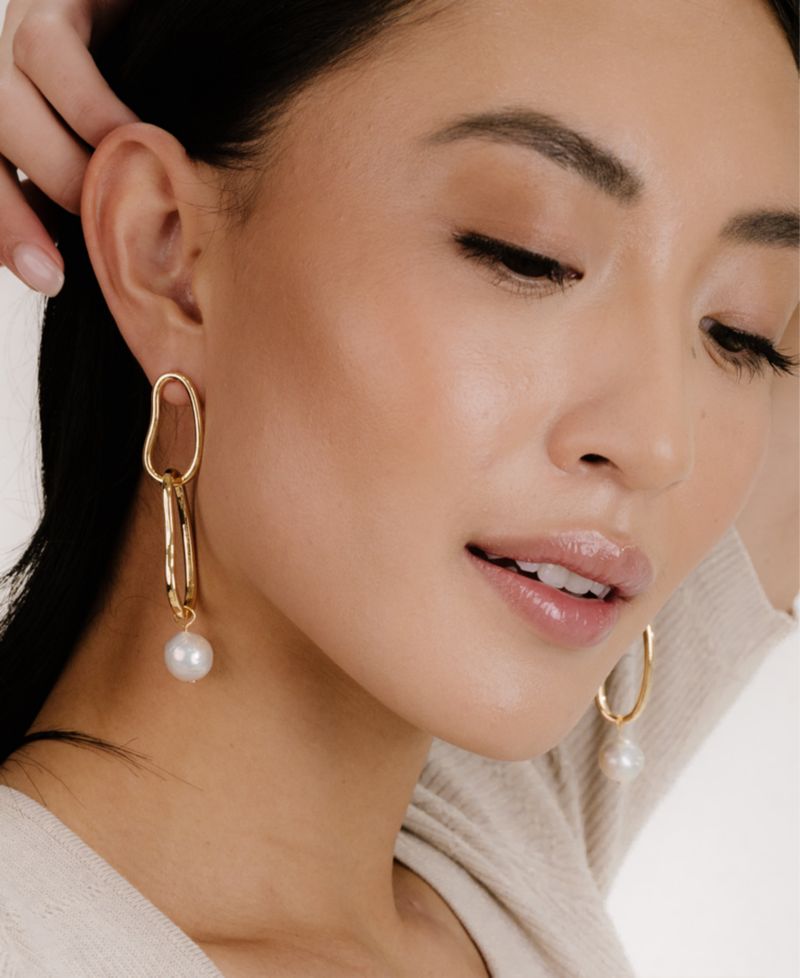 Mara Dangle Imitation Pearl Earrings