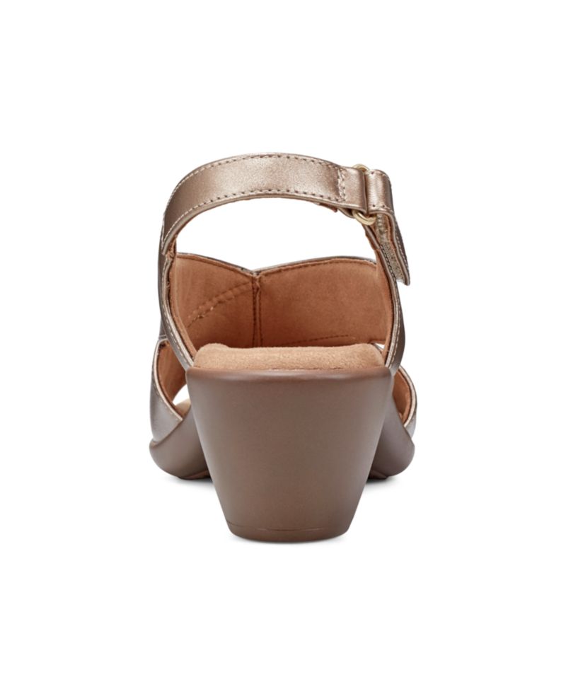 Chantal Crisscross Low Heel Leather Sandals