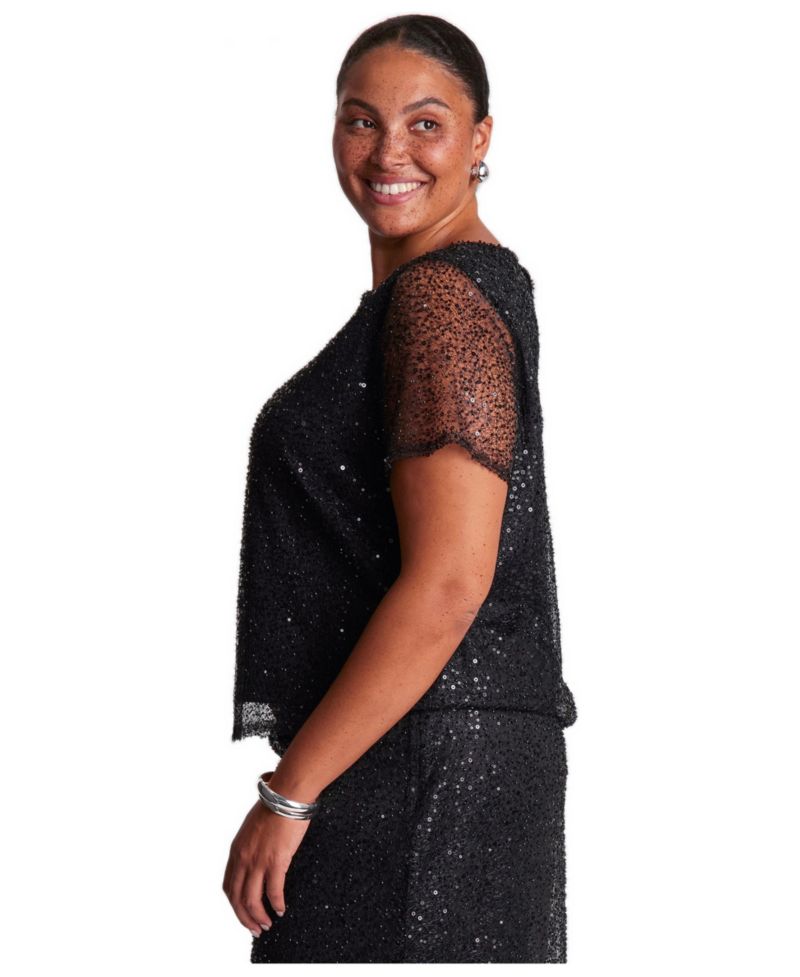 Plus Size Zaya Sequin Relaxed Blouse