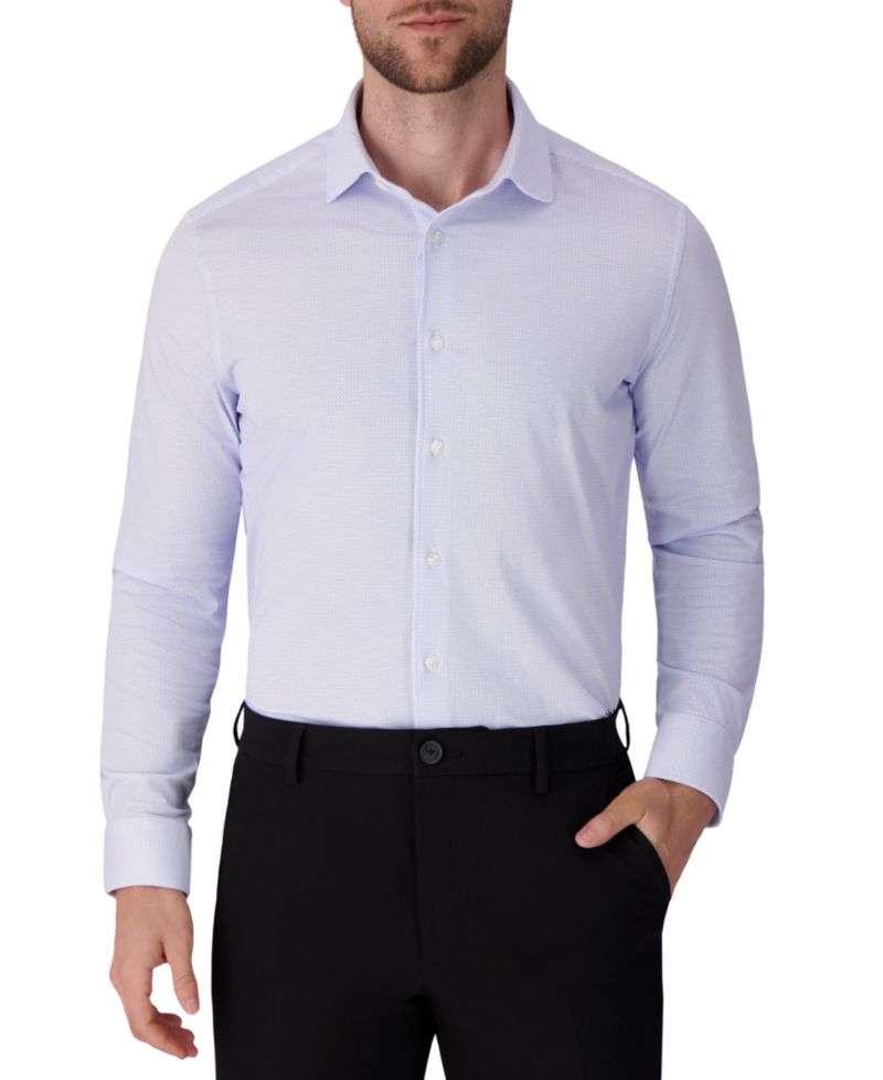 Men's Geometric Print Mitered Cuffs Dress Shirt