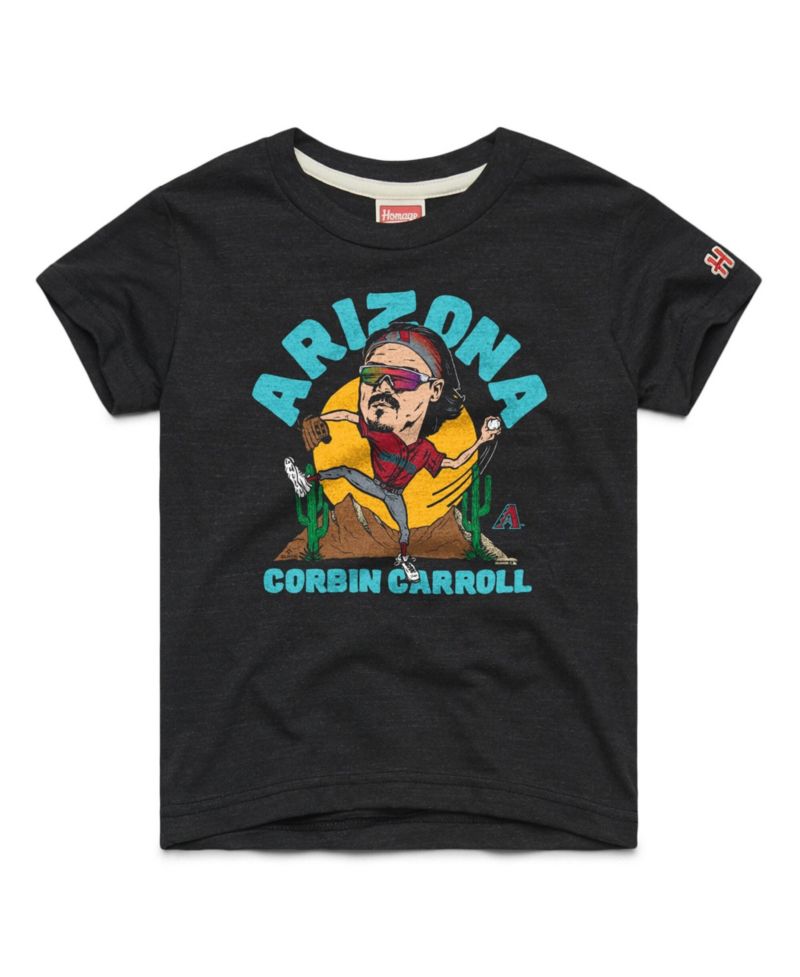 Big Boys and Girls Corbin Carroll Charcoal Arizona Diamondbacks Caricature Tri-Blend T-Shirt