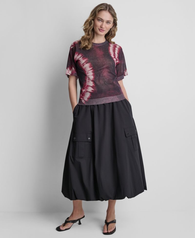 Women's Printed Short-Sleeve Sweater