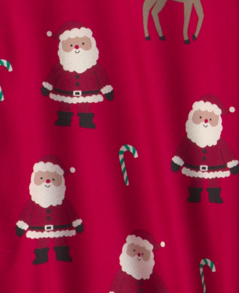 Adult Santa Christmas Fleece Loose-Fit Pajama, 2-Piece Set