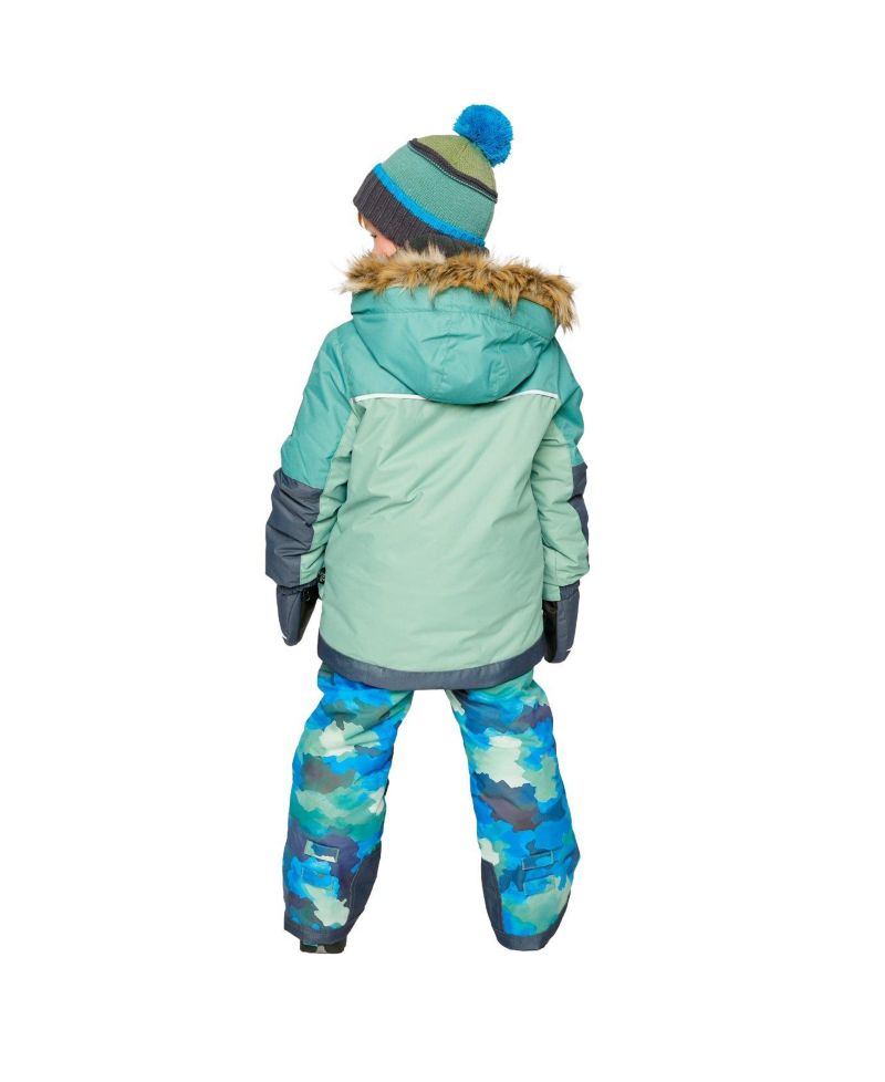 Little and Big Boy 6-14 Two Piece Play Snowsuit Colorblock with Camouflage Pants
