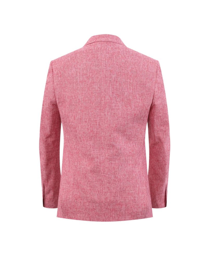 Boys Pink Slim Fit Clasic Melange Jacket
