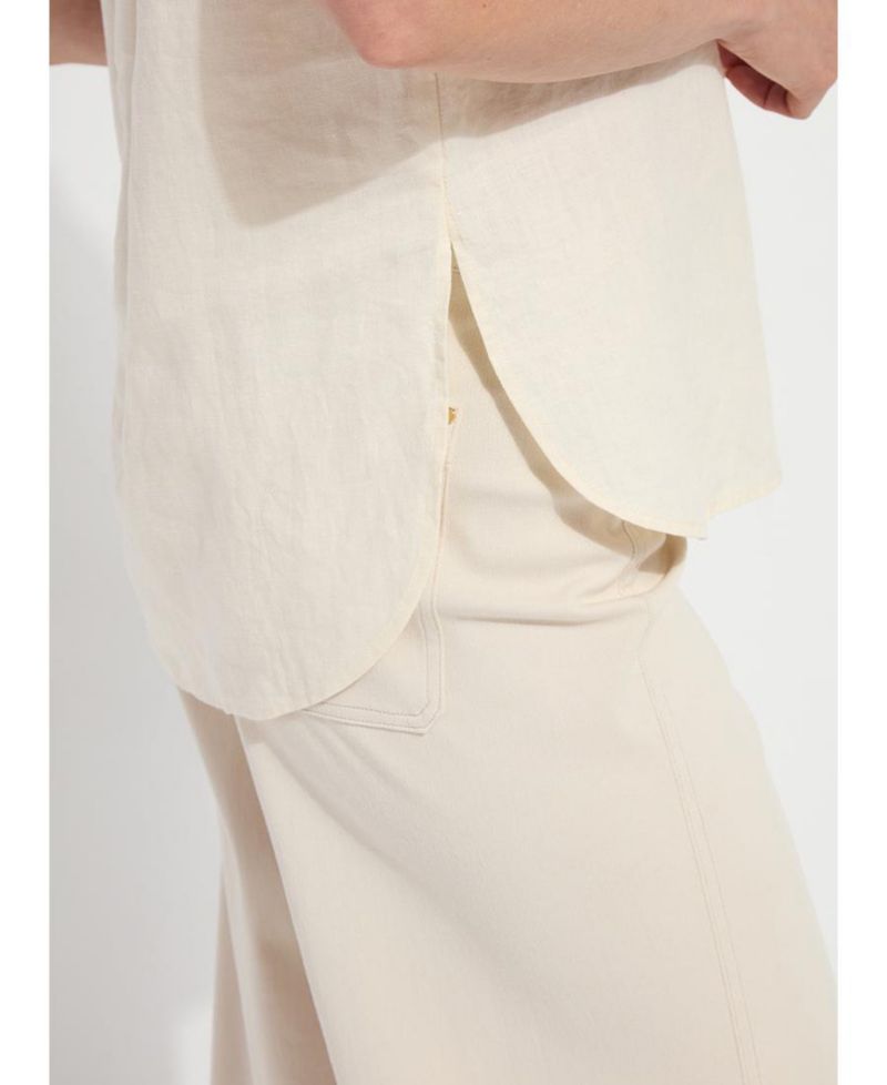 Women's Althea Embroidered Collar Short-Sleeve Linen Shirt