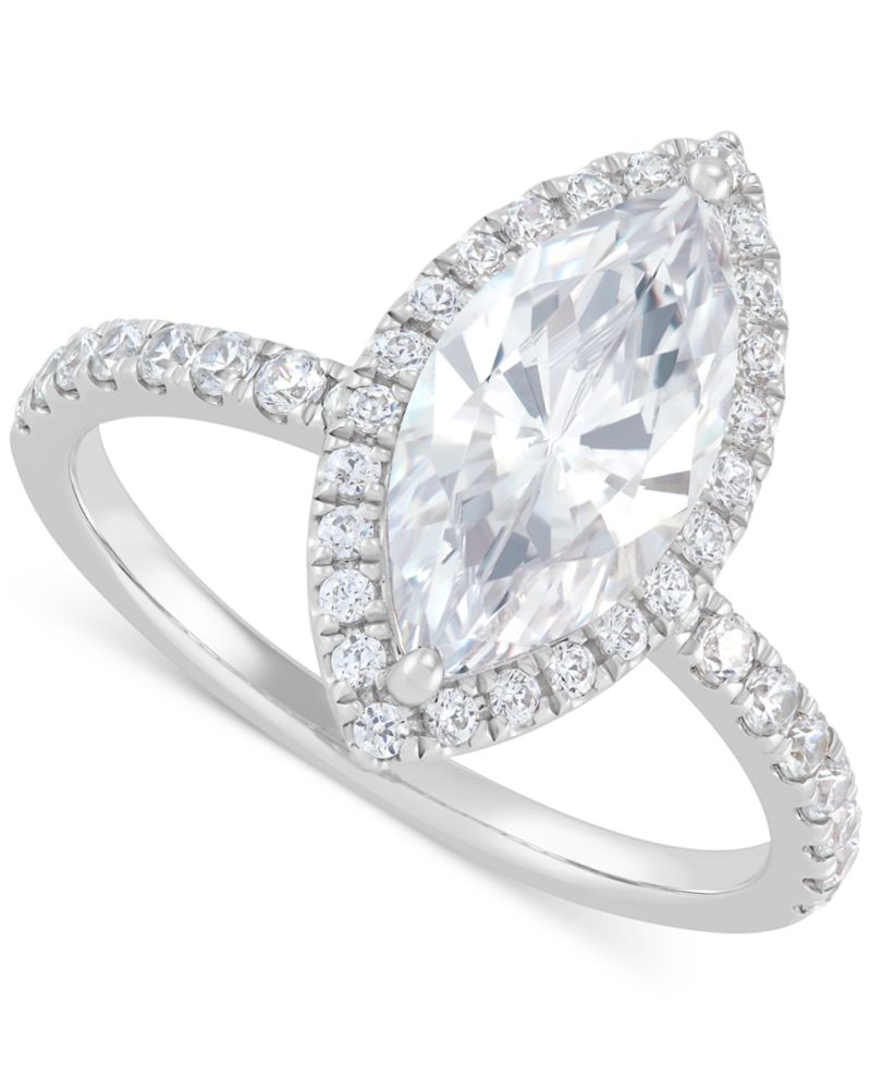 IGI Certified Lab Grown Diamond Marquise Halo Engagement Ring (2-1/2 ct. t.w.) in 14K White Gold