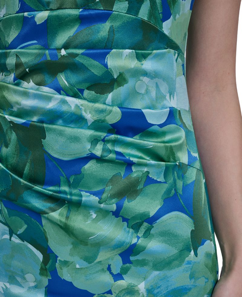 Women's Printed Twist Halter Neck Gown