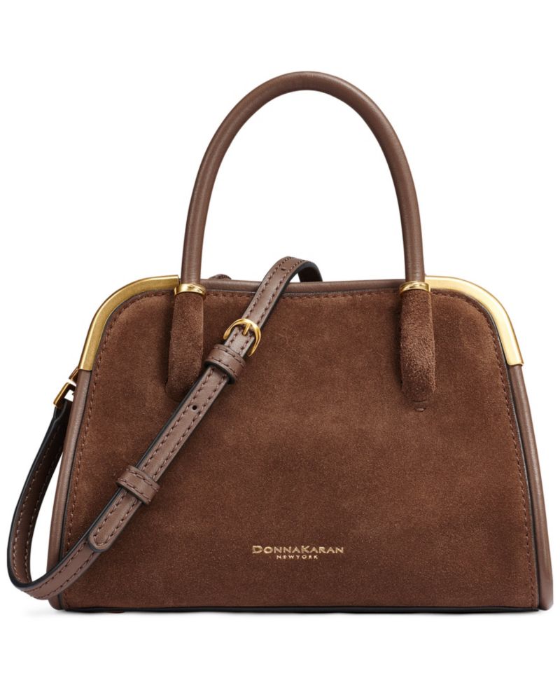 Satin Suede Mini Crossbody Satchel Handbag