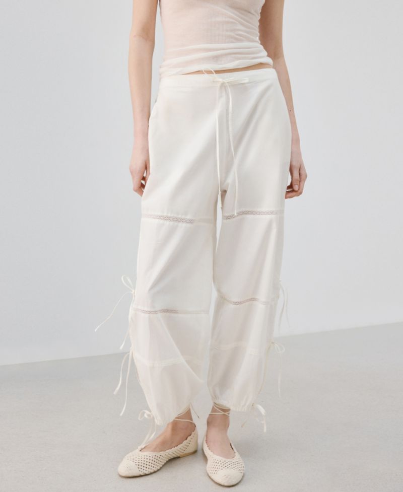Women's Bows Baggy Cotton Pants