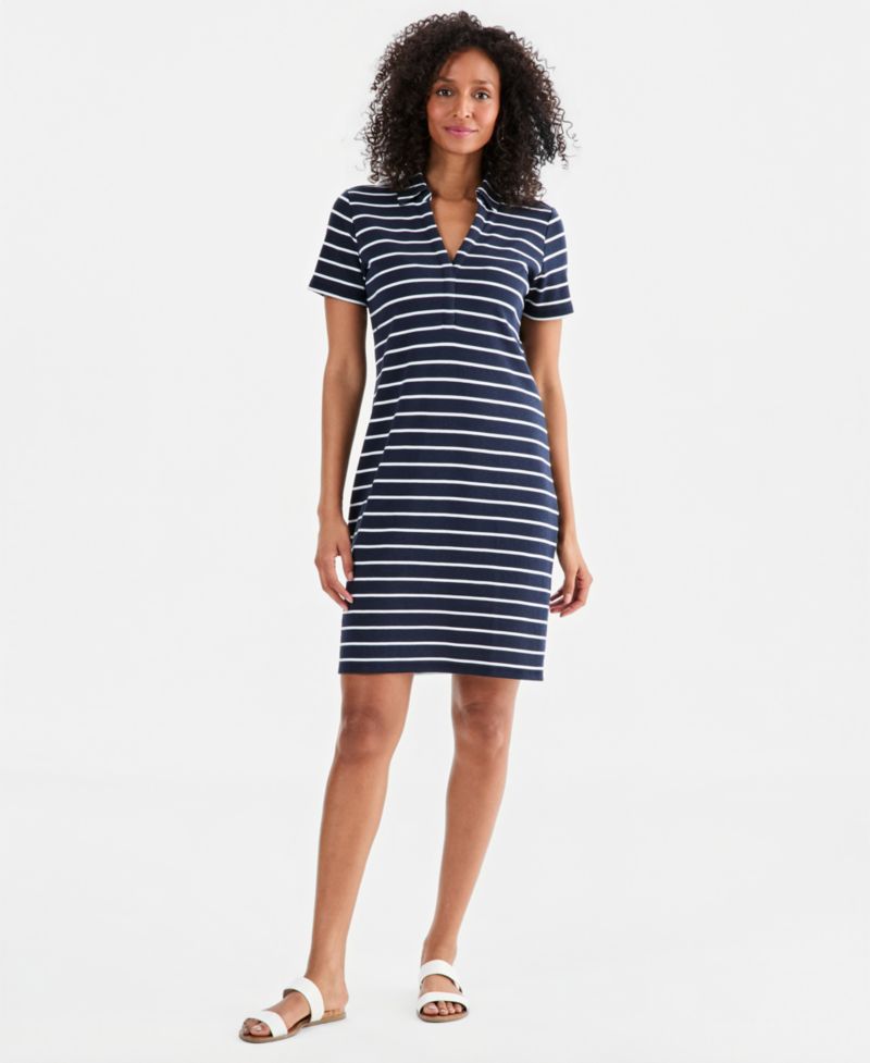 Women's Striped Polo Dress