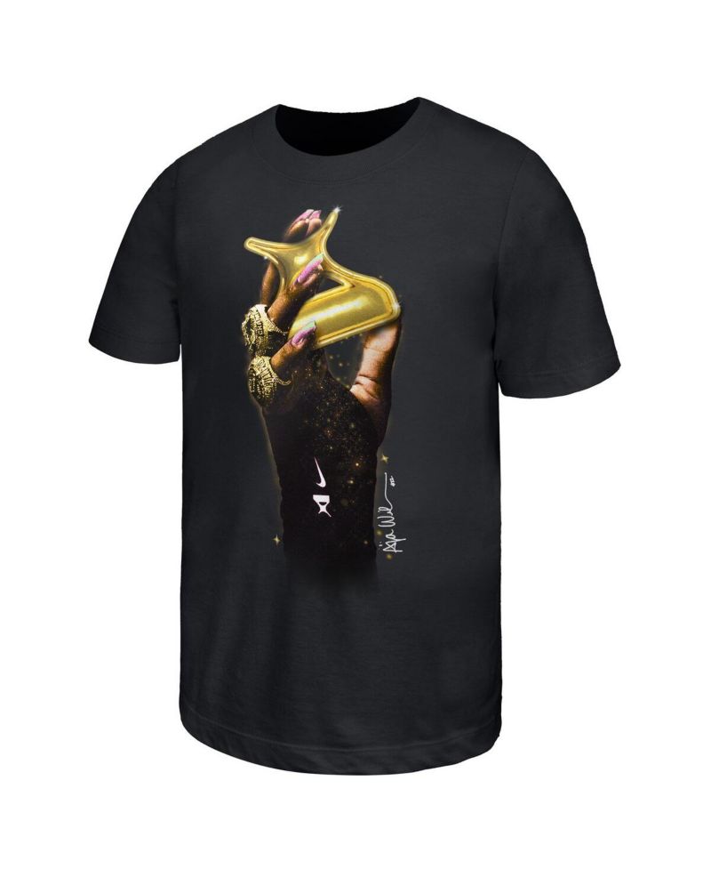Big Boys and Girls A'ja Wilson Black Las Vegas Aces Player Core T-Shirt