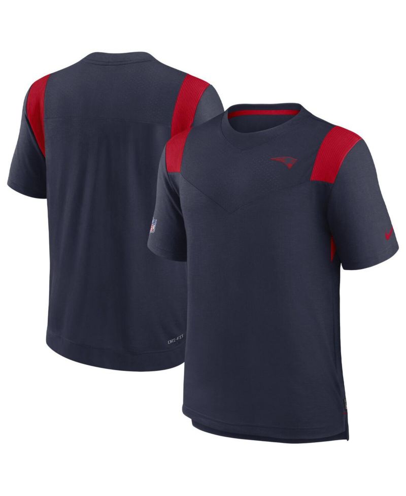 Men's Navy New England Patriots Sideline Tonal Logo Performance Player T-shirt