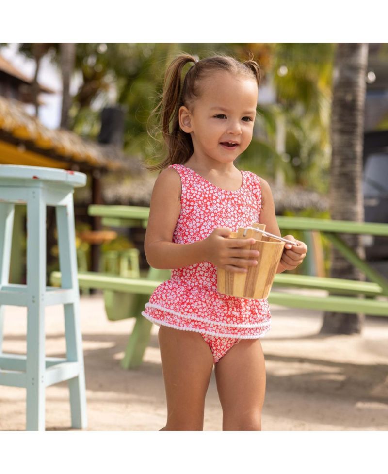 Little Girls Ditsy Bloom Skirt Swimsuit