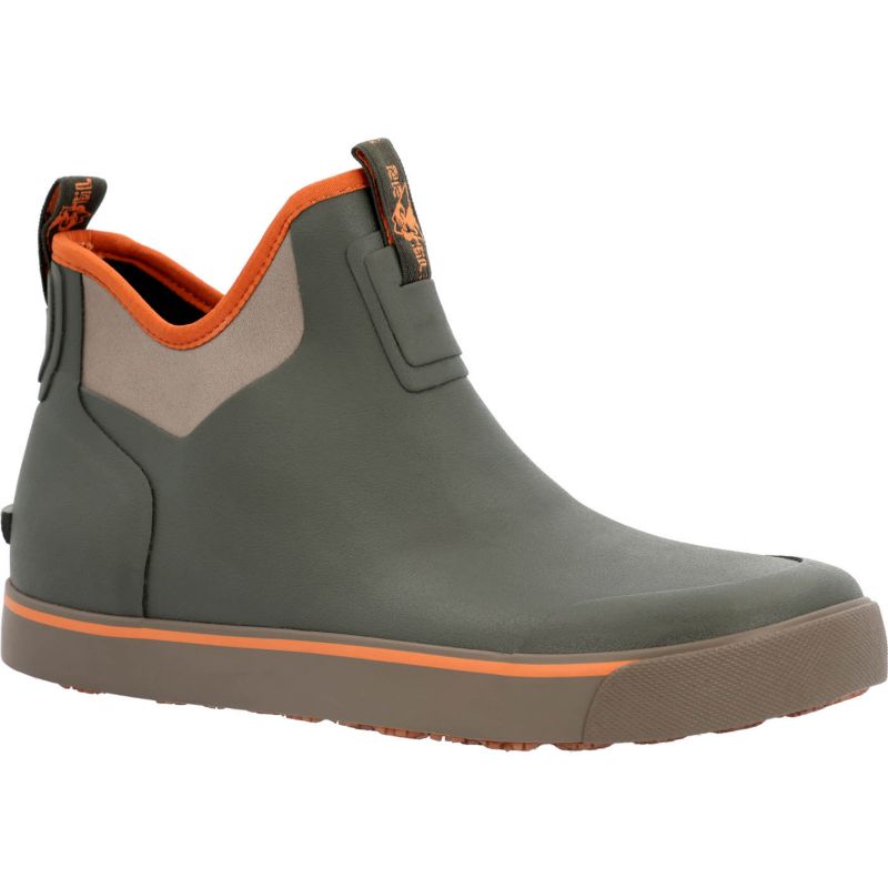 Men's Dry-Strike Waterproof Green and Orange Deck Boot