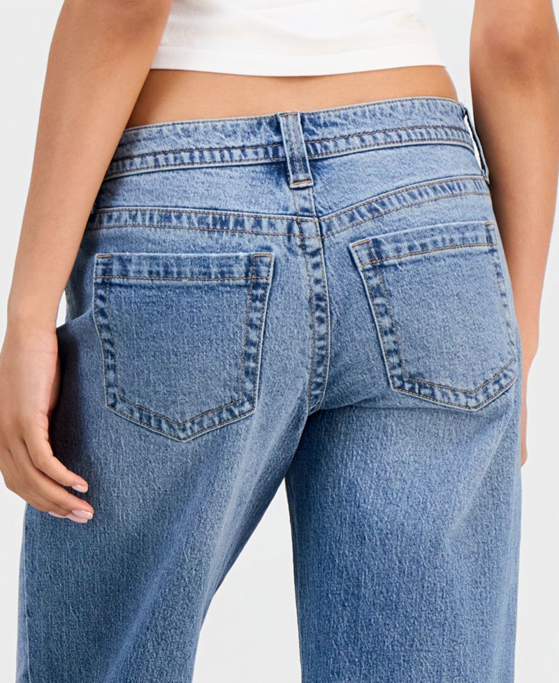 Juniors' Low-Rise V-Waist Inner Beauty Baggy Straight Jeans