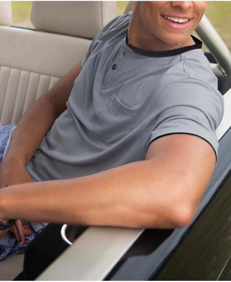 Men's Short Sleeve Henley T-Shirt