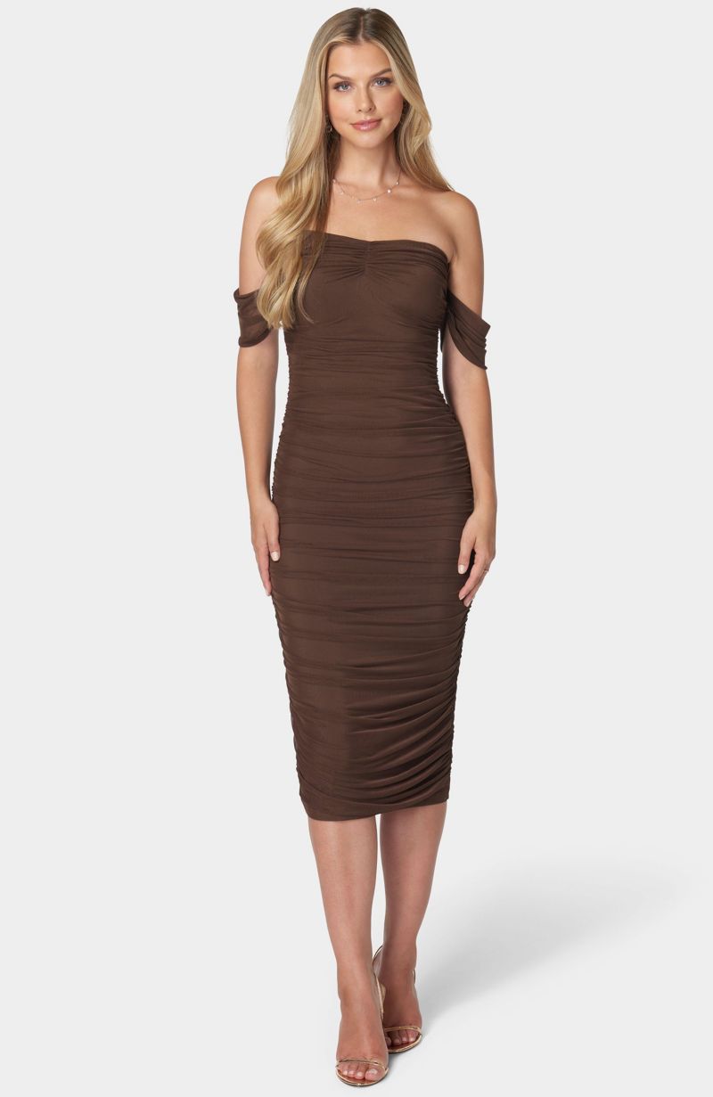 Women's Ruched Midi Dress