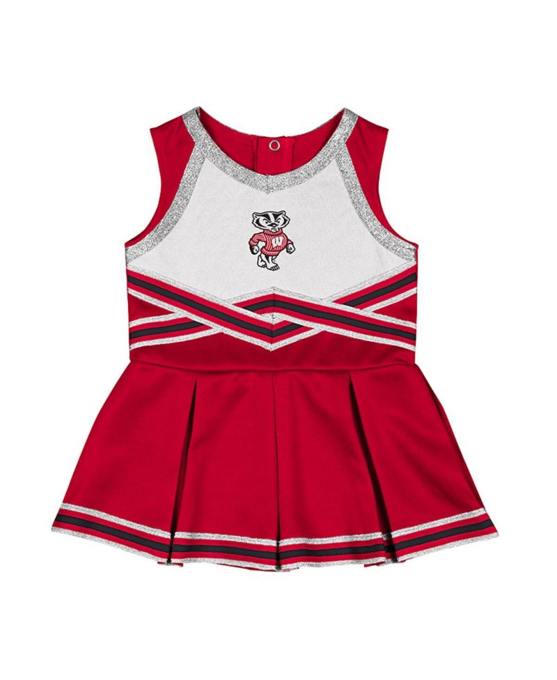 Baby Girls Red Wisconsin Badgers Lollipop Park Cheer Dress