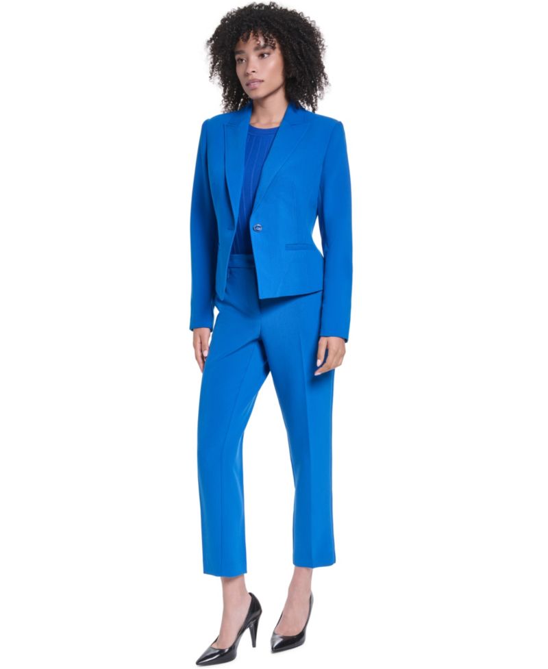 Women's V-Neck Cropped Tailored Blazer