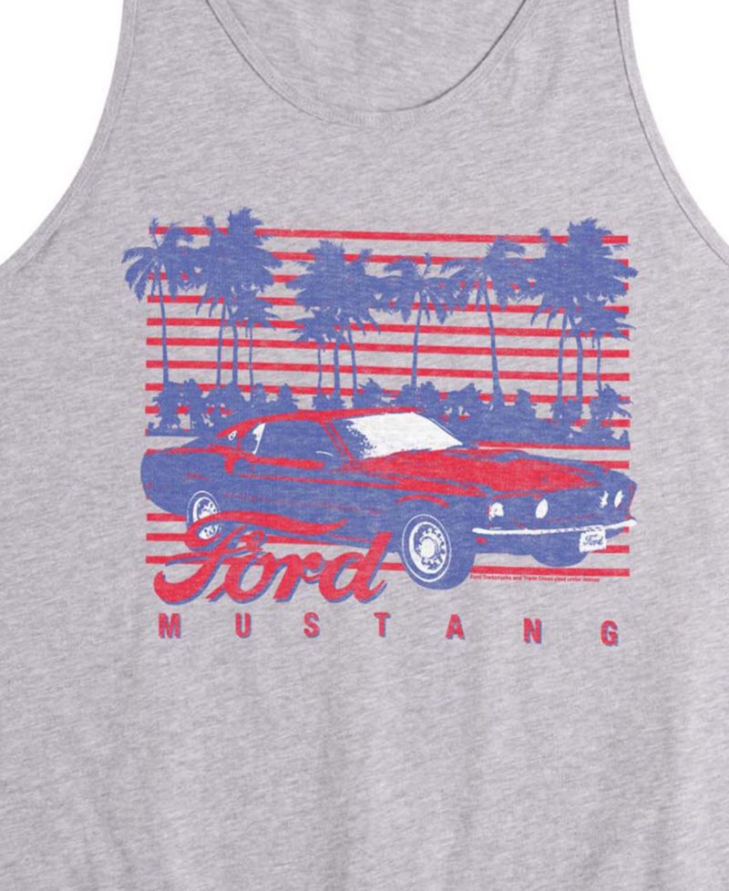 Men's Ford Mustang Palm Trees Sleeveless Graphic Tank Top