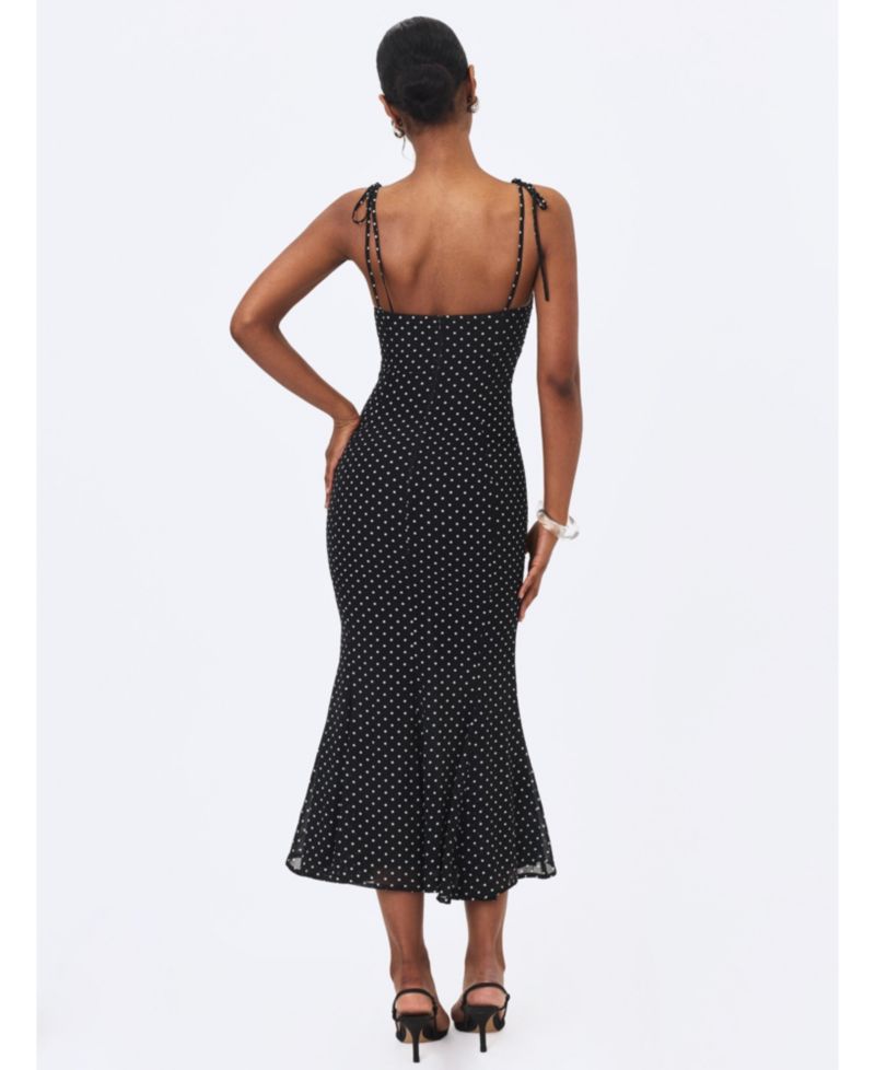 Women's Zehra Polka-Dot Lace Cutout Midi Dress