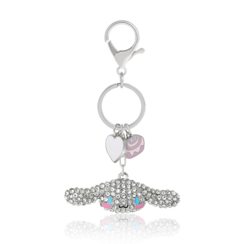 Sanrio Cinnamoroll Crystal Keychain with Candy & Heart Charms