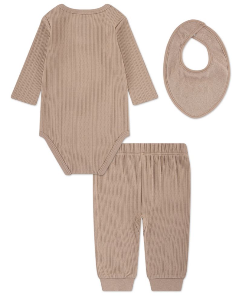 Baby Boys' Long-Sleeve Bodysuit, Pants and Bib, 3-Piece Set