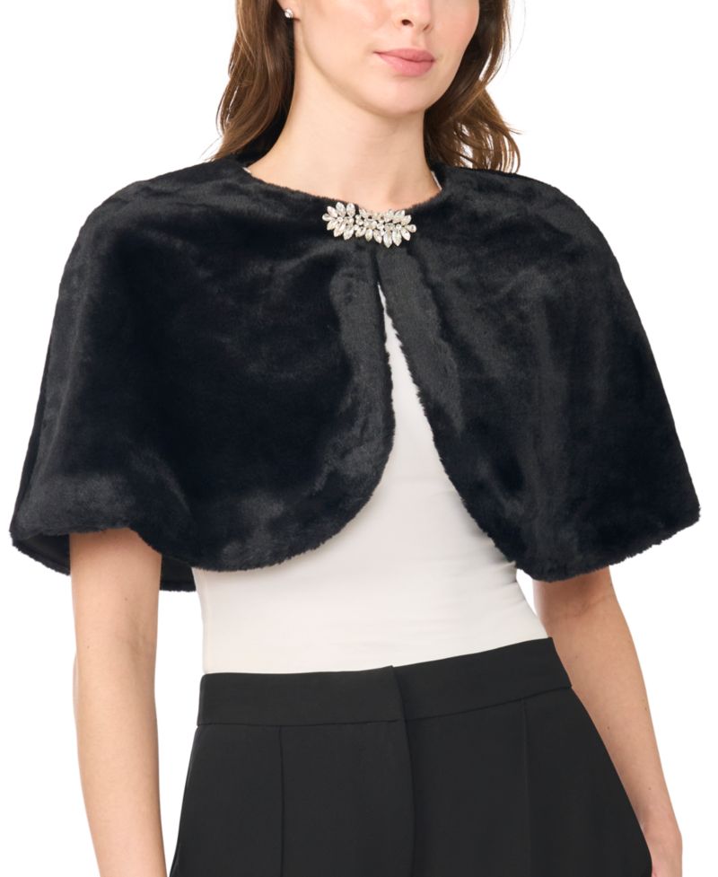 Women's Lined Faux Fur Cape