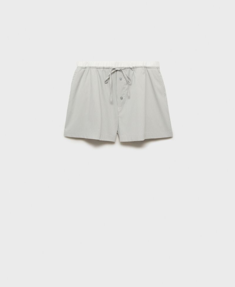 Women's Elasticated Detail Striped Pajama Shorts