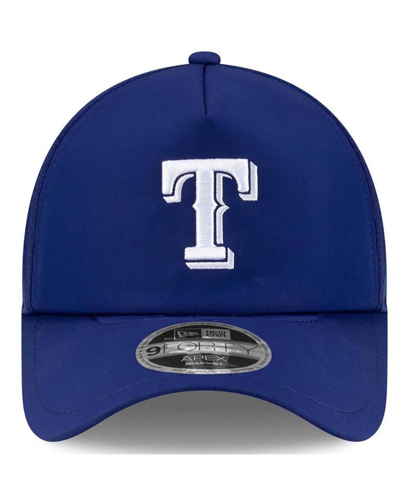 Men's Royal Texas Rangers 2026 Batting Practice Apex 9FORTY Adjustable Trucker Hat