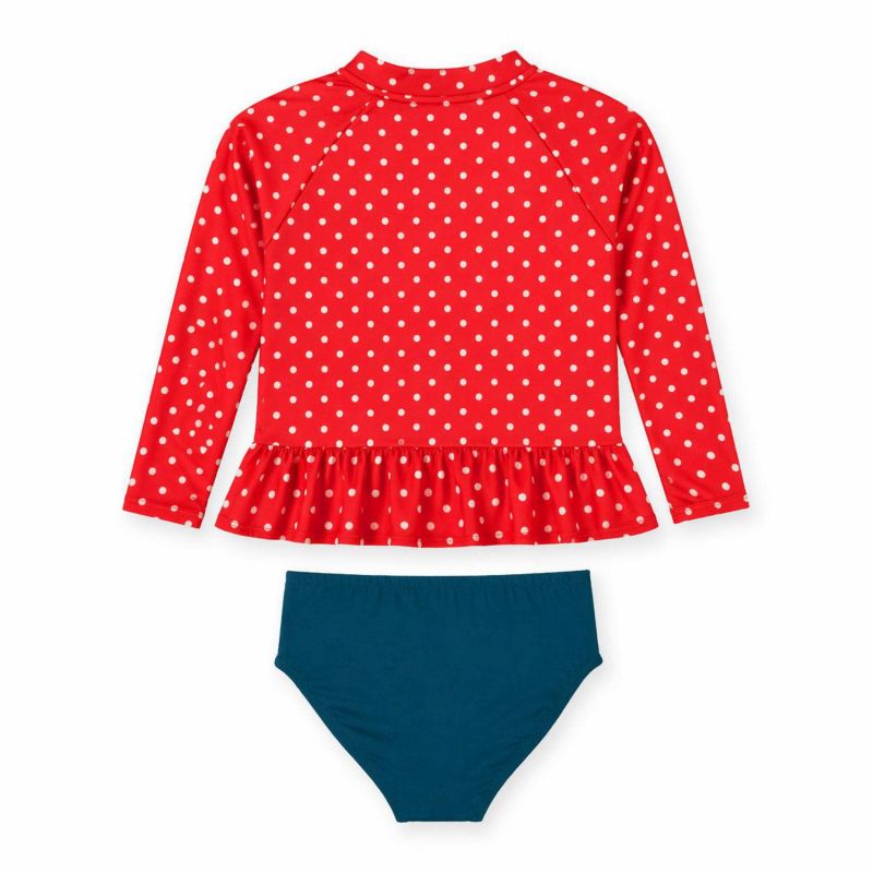 Big Girls Polka Dot Rashguard Swimsuit