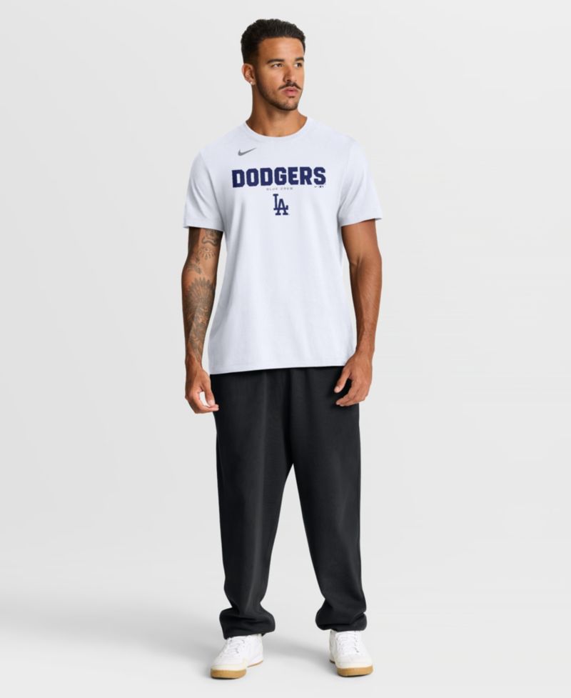 Men's White Los Angeles Dodgers Bold Team Name T-Shirt