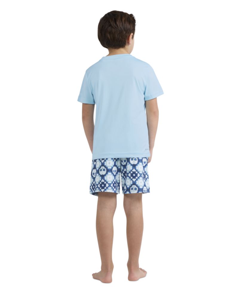 Boys 4-7 Crochet Skull Swim T-Shirt and Shorts, 2-Piece Set
